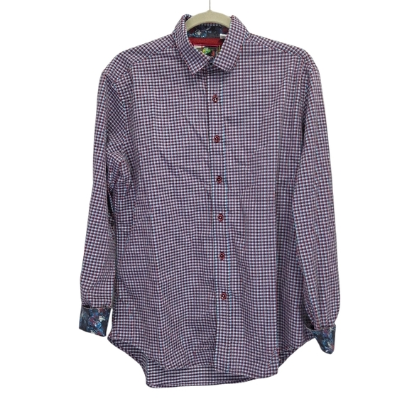 Robert Graham Other - Robert Graham Sputnik 3D-Check Jacquard Classic Fit Flip Cuff Shirt Size Medium
